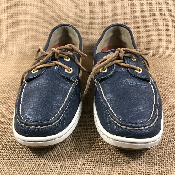 Sperry Top-sider leather blue white size 6.5 M - Picture 6 of 9